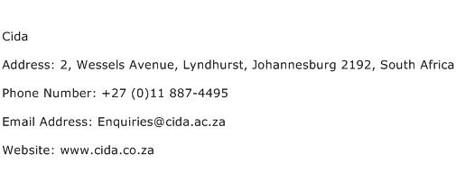 Cida Address Contact Number