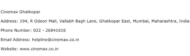 Cinemax Ghatkopar Address Contact Number