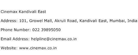 Cinemax Kandivali East Address Contact Number