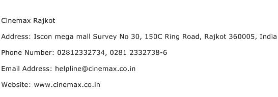 Cinemax Rajkot Address Contact Number