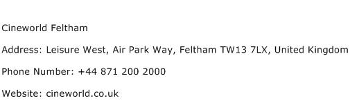 Cineworld Feltham Address Contact Number