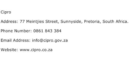 Cipro Address Contact Number