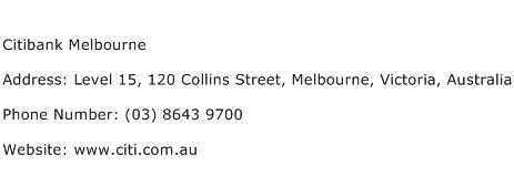 Citibank Melbourne Address Contact Number