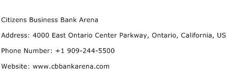 Citizens Business Bank Arena Address Contact Number
