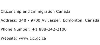 Citizenship and Immigration Canada Address Contact Number