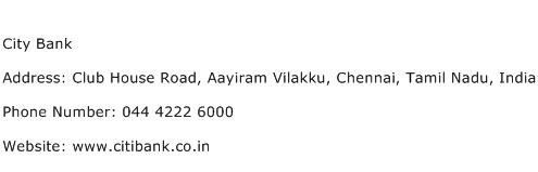 City Bank Address Contact Number