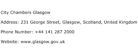 City Chambers Glasgow Address Contact Number