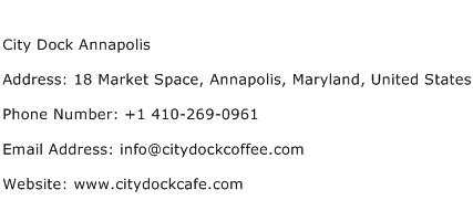 City Dock Annapolis Address Contact Number