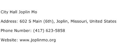 City Hall Joplin Mo Address Contact Number