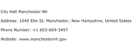 City Hall Manchester Nh Address Contact Number