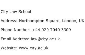 City Law School Address Contact Number