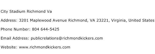 City Stadium Richmond Va Address Contact Number