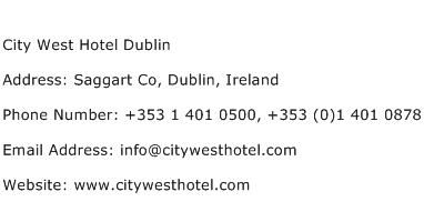 City West Hotel Dublin Address Contact Number