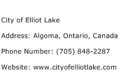 City of Elliot Lake Address Contact Number