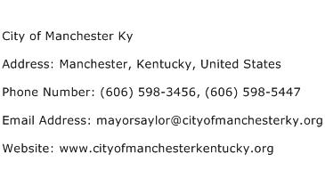 City of Manchester Ky Address Contact Number