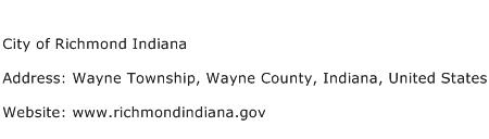 City of Richmond Indiana Address Contact Number