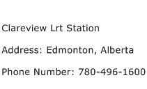 Clareview Lrt Station Address Contact Number