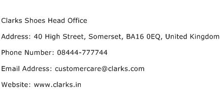 Clarks Shoes Head Office Address Contact Number
