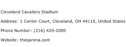 Cleveland Cavaliers Stadium Address Contact Number