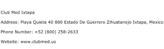 Club Med Ixtapa Address Contact Number