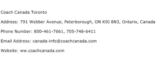 Coach Canada Toronto Address Contact Number