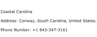 Coastal Carolina Address Contact Number