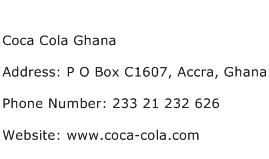 Coca Cola Ghana Address Contact Number