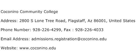 Coconino Community College Address Contact Number