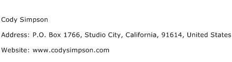 Cody Simpson Address Contact Number