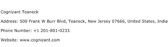 Cognizant Teaneck Address Contact Number