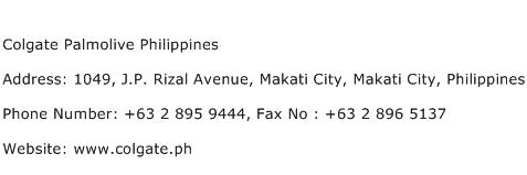 Colgate Palmolive Philippines Address Contact Number