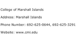 College of Marshall Islands Address Contact Number