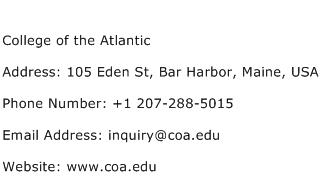 College of the Atlantic Address Contact Number