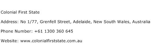 Colonial First State Address Contact Number