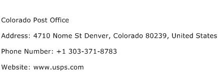 Colorado Post Office Address Contact Number