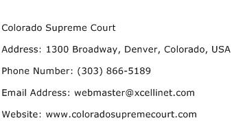 Colorado Supreme Court Address Contact Number