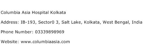 Columbia Asia Hospital Kolkata Address Contact Number