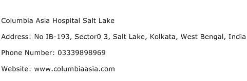 Columbia Asia Hospital Salt Lake Address Contact Number