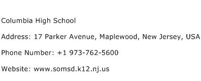 Columbia High School Address Contact Number