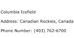 Columbia Icefield Address Contact Number