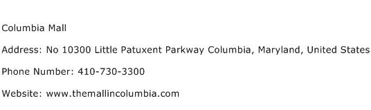 Columbia Mall Address Contact Number