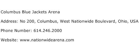 Columbus Blue Jackets Arena Address Contact Number