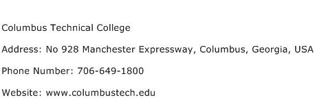 Columbus Technical College Address Contact Number