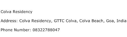 Colva Residency Address Contact Number