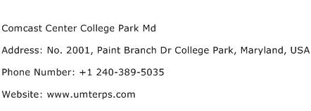 Comcast Center College Park Md Address Contact Number