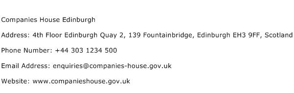Companies House Edinburgh Address Contact Number