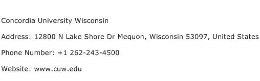 Concordia University Wisconsin Address Contact Number