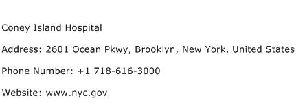 Coney Island Hospital Address Contact Number