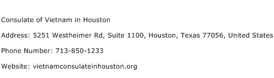 Consulate of Vietnam in Houston Address Contact Number