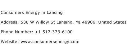 Consumers Energy in Lansing Address Contact Number